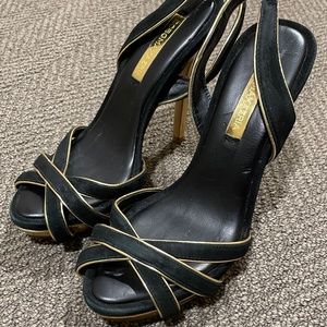 NEW - BCBGMAXMAZRIA BLACK & Gold Shoes